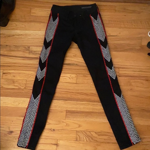 rag & bone black embroidered skinny jeans - Picture 2 of 6